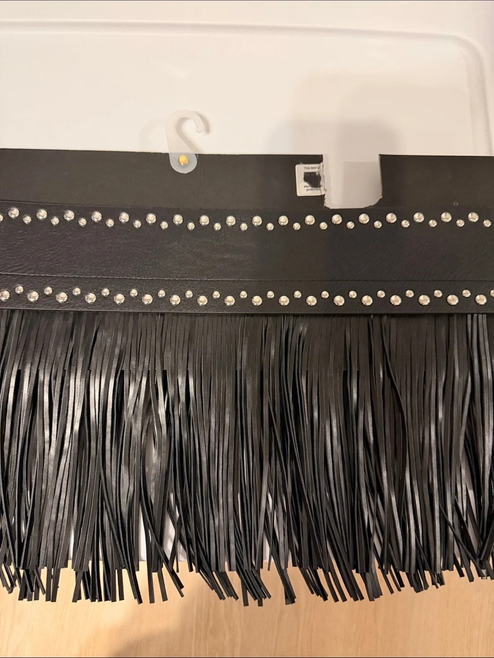 House of Harlow 1960 Black Fringe Western Belt Studded Boho Festival NWT L M